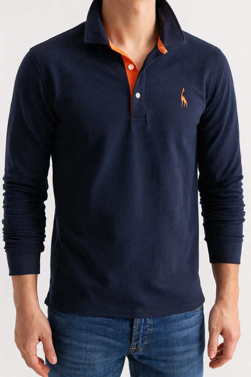 AIOPESON Long-Sleeve Polo Shirt