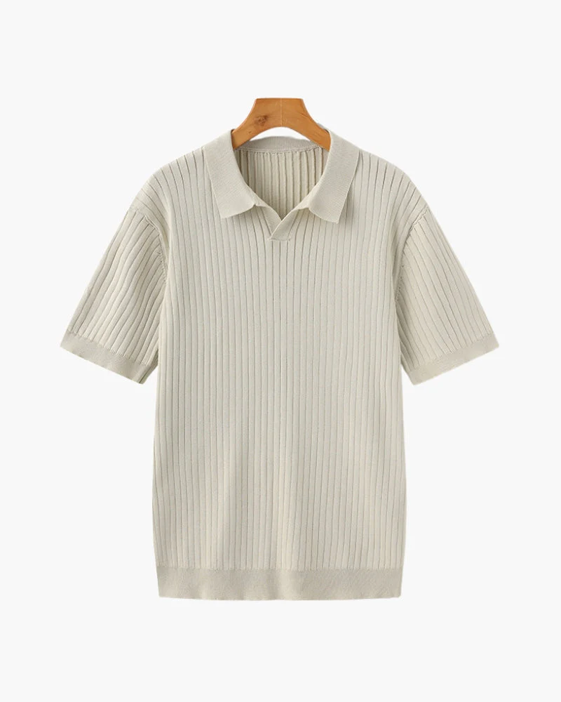 Premium Ribbed Knit Polo
